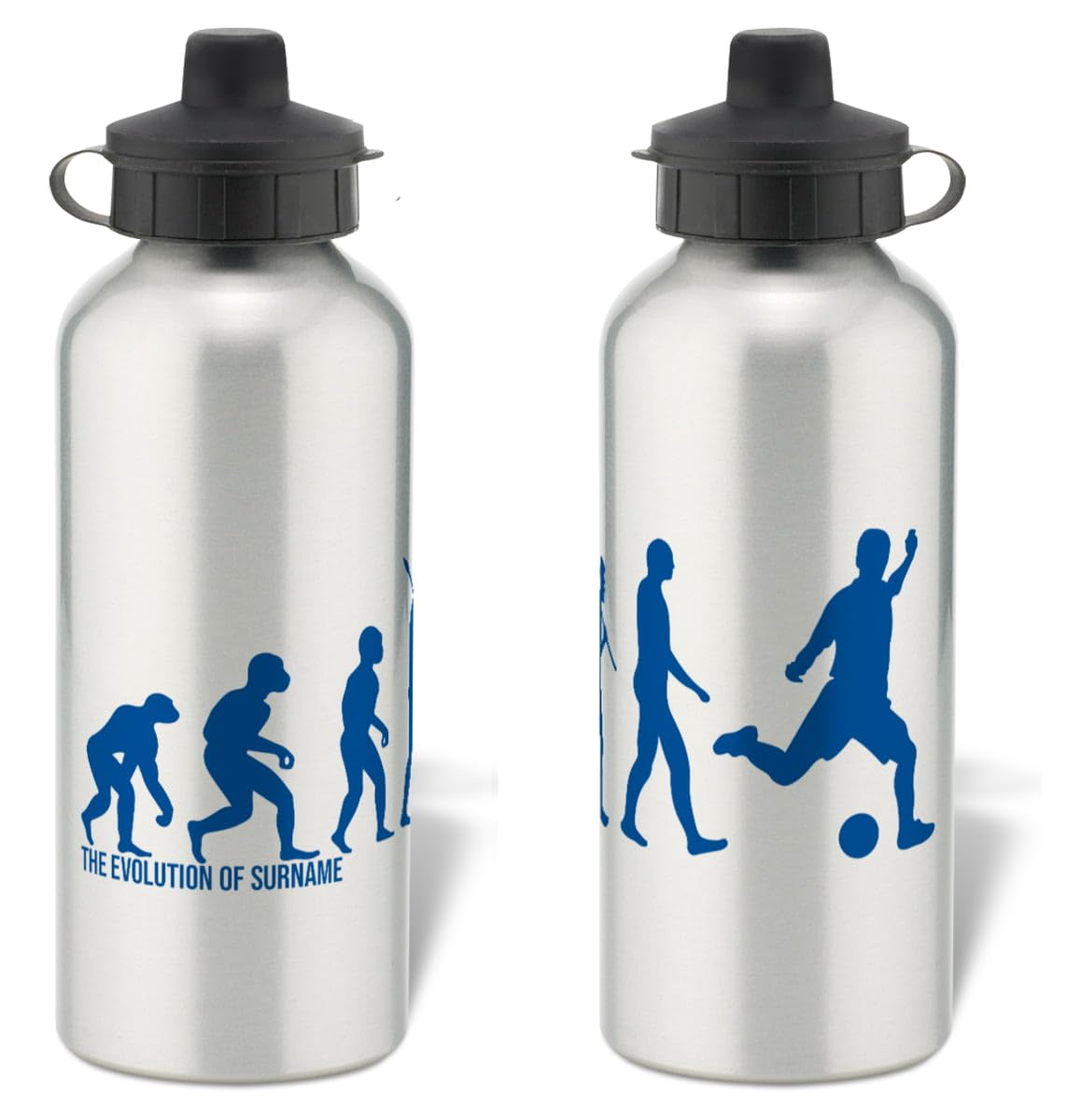 Personalised Football Evolution Aluminium Water Bottle for Queens Park Rangers fans - 600ml - Silver Bottle