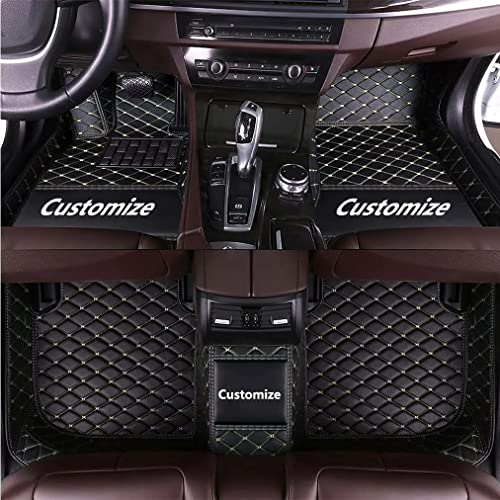 Car Floor Mats for 99.9% Sedan SUV Sports Customize Liners Car Floor mat All Weather Pads Leather Full Coverage Emergency Waterproof Custom Floor mats Carpets (Black Beige)