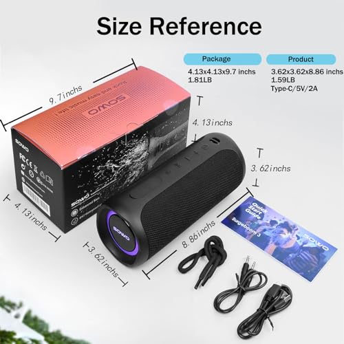 Wireless Waterproof Bluetooth Speaker - Portable Speaker Loud with Built-in Subwoofer and - image 8