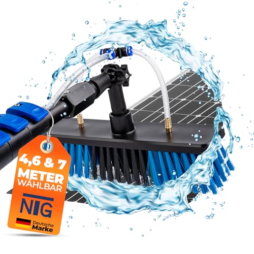 Teleskopwaschbürste zur Reinigung von Solaranlagen/Fenstern | in 4,6 Meter u. 7 Meter verfügbar | Wasseranschluss u. Seifenspender | Photovoltaik | Wintergarten Reinigungsset (Bis 7,0 Meter) Teleskopwaschbürste zur Reinigung von Solaranlagen/Fenstern | in 4,6 Meter u. 7 Meter verfügbar | Wasseranschluss u. Seifenspender | Photovoltaik | Wintergarten Reinigungsset (Bis 7,0 Meter)