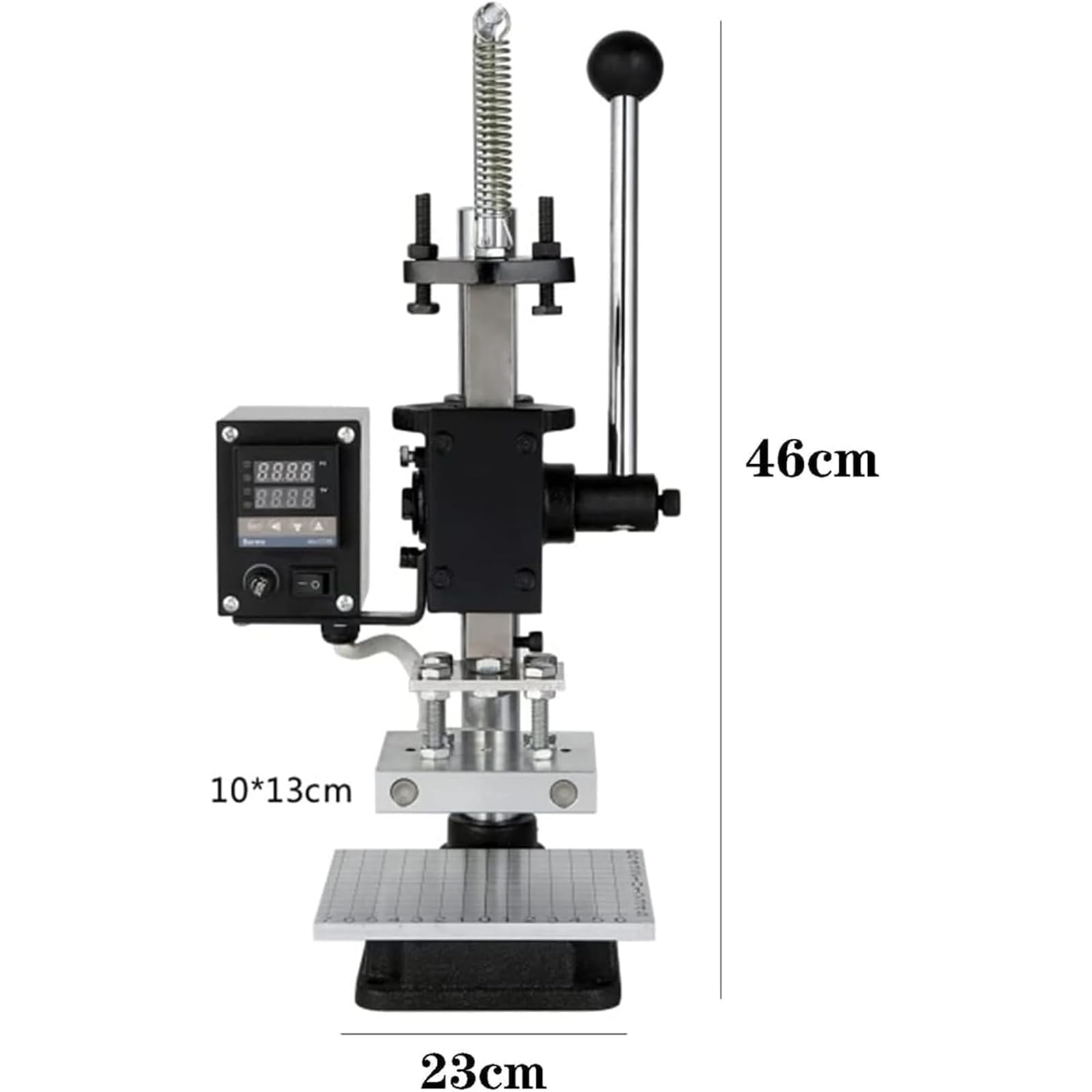 Máquina digital de estampado en caliente, multifuncional con pantalla, área de calefacción de 10 x 13 cm, altura ajustable de 0 a 16 cm para cuero, vinilo, papel y más