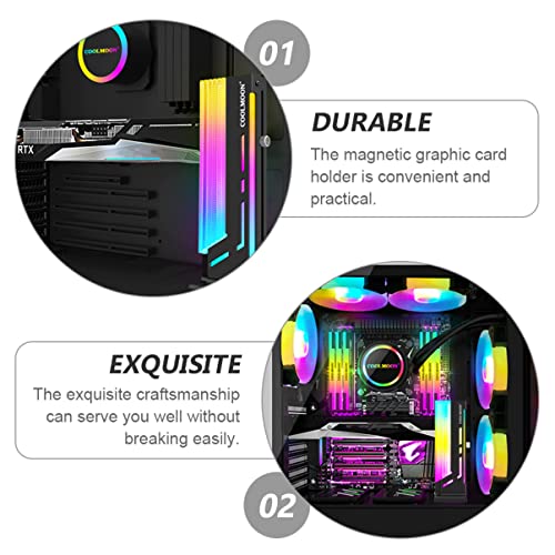 Mobestech Holder Fixation Supporting Rgb Support Gpu Accessory Led Black Card Part Computer Brace Argb Light Frame Bracket Graphic Magnetic V - Image 2