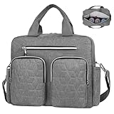 ABOHU Sac à Langer Polyvalent Gris   Grande Capacité avec Poche Chauffante Biberon, Poche Imperméable et Organisation Optimisée