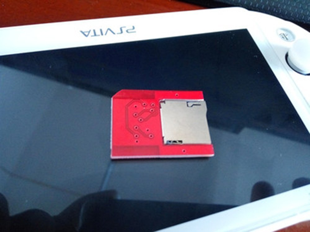 Adaptateur de transfert pour carte de jeu PSVita vers carte Micro SD TF - Push to Eject pour PSVita SD2Vita 1000 2000 Henkaku 3.60 - Rouge
