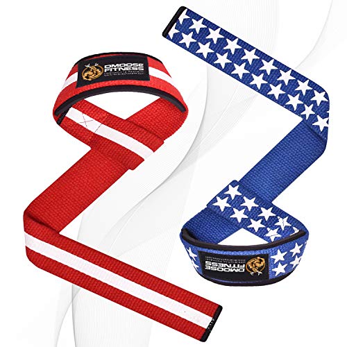 DMoose Fitness Lifting Straps for Weightlifting, Crossfit, or Powerlifting with Soft Neoprene Padded