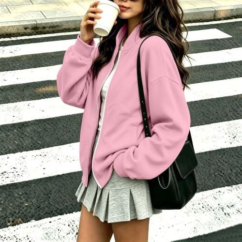 Fleece Jacket Women Full Zip Casual Work Office Sweatshirts No Hood - image 4
