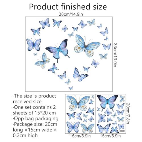 Vinilos Decorativos Mariposa Azul Luminoso para Hogar miniatura 5