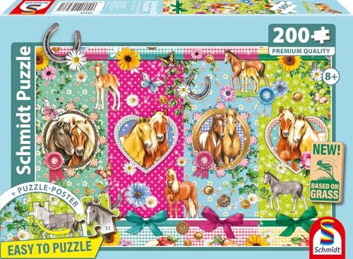 Preisvergleich Produktbild Schmidt Spiele 56538 Alles fürs Pferdeglück, 200 Teile Kinderpuzzle aus Graspappe