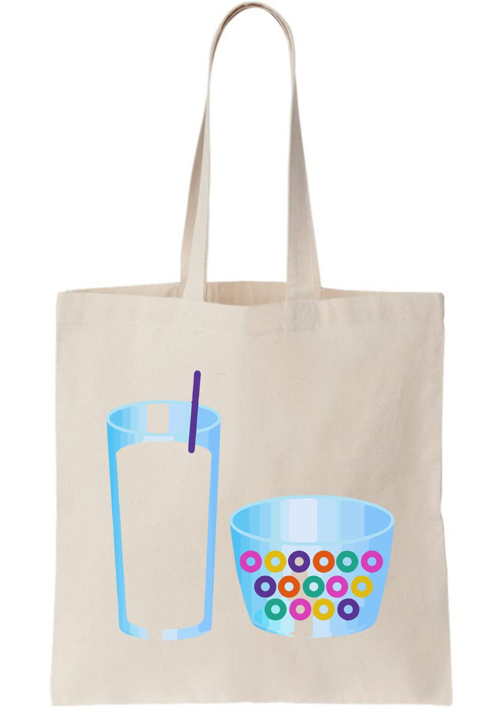 Functon+Cereal With Milk Artwork Canvas Tote Bag, beige