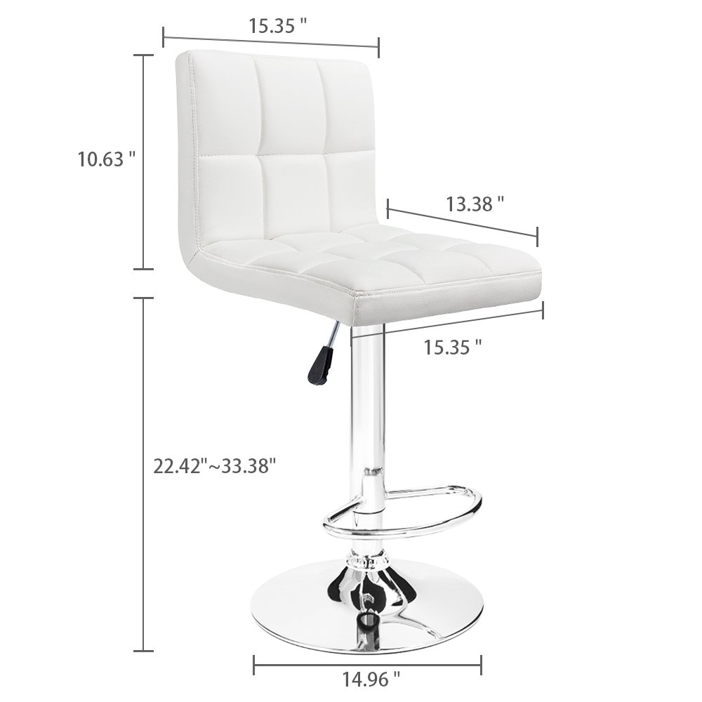 Furmax Bar Stools Modern Pu Leather Swivel Adjustable Hydraulic Bar