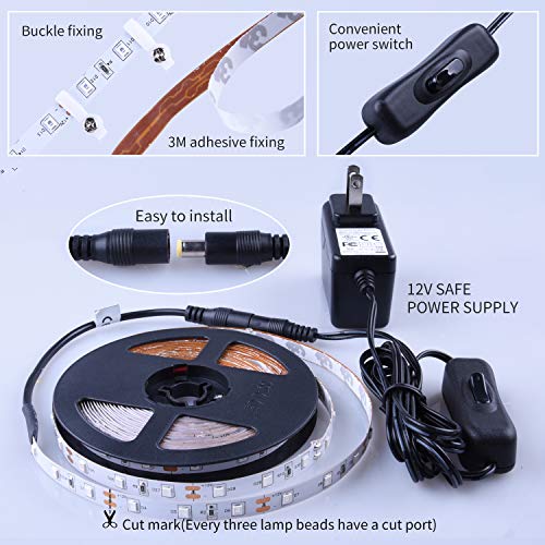 Image of 20ft LED Black Light Strip Kit, 12V Blacklight LED Strips, Touchable | 360 Units Led, Flexible Blacklights for Halloween, Bedroom, Glow Party, Fluorescent Decor, Indoor, Non-Waterproof