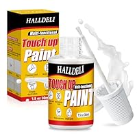 Halldeli Emaille Reparatur, Ausbesserungsstift,30 ml Emaille Reparaturset, Schnell und Wasserfest Fliesenlack für Kratzer, Risse und Flecken an Wänden, Fliesen, Waschbecken, Wanne, Möbel (Weiß)