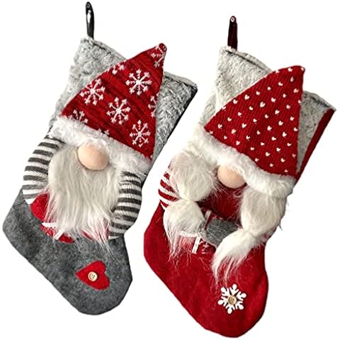 eBoutik 2Pcs Large Fabric Christmas Stockings Cover