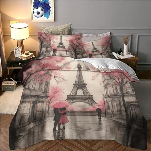 Parure de lit hypoallergénique microfibre Romance Parisienne contre allergies - 6