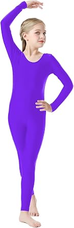 Girls Kids Long Sleeve Dance Unitard Bodysuits Full Body Leotard for Ballet,Gymnastics,Performance,Costumes