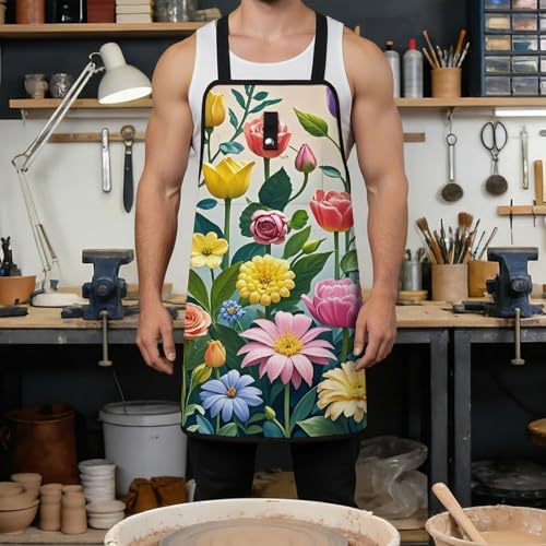 Delantal de herramientas Garden Flowers ajustable para taller miniatura 4