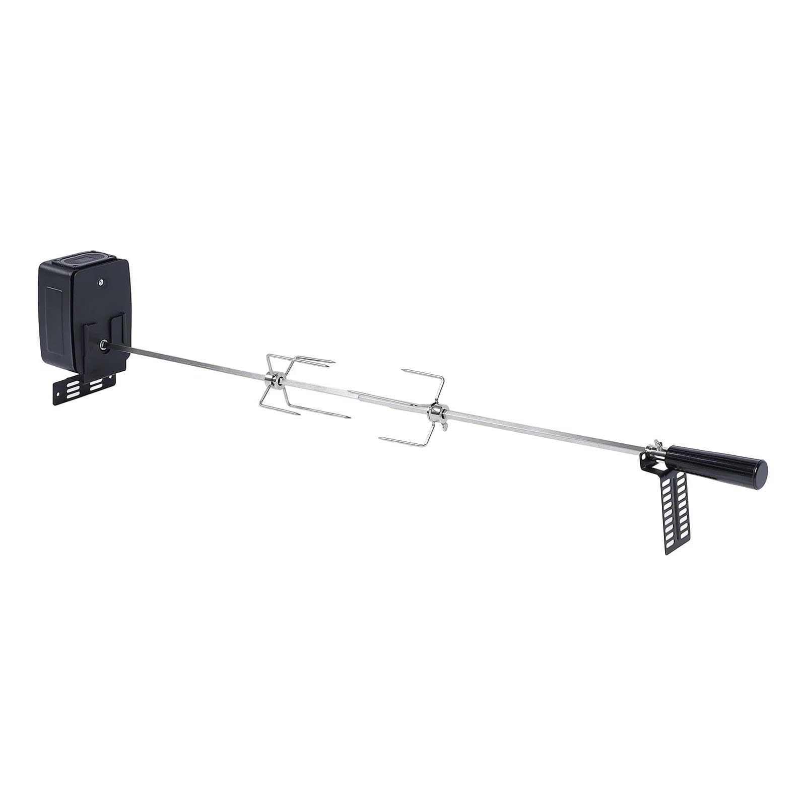 Generisch Set per arrostire, griglia rotante e griglie elettriche, con forchette per spiedini, supporti per arrostire perfettamente, set per barbecue in acciaio inox