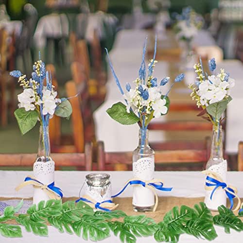 HUAESIN 2PCS 190cm Ivy Garland Artificial Palm Leaves Garland Fake Tropical Leaves Garland Faux Monstera Leaves Garland Artificial Ivy for Summer Home Décor Safari Party Wedding Prom