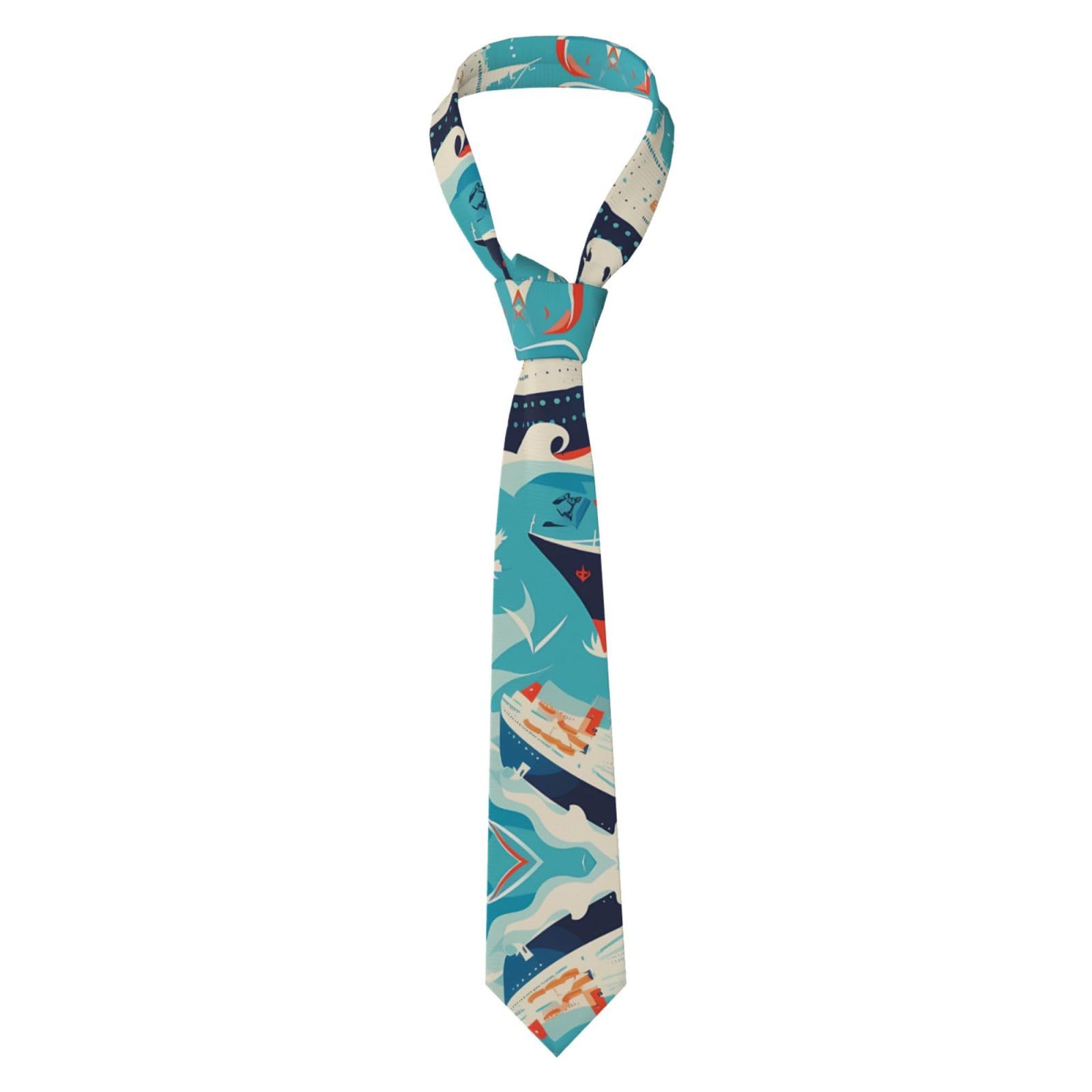 Men'S Necktie Whjdpp Cruise Ship Printing For Business, Daily, Work, Birthday, Wedding, Party, Banquet, Gift
