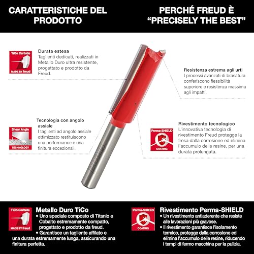 Freud Fräser mit 2 geraden Vollschneiden in HW mit 6-mm-Schaft 4 x 12 (Schneiddurchmesser x Schnitthöhe) - 04-10206P - F03FR01423