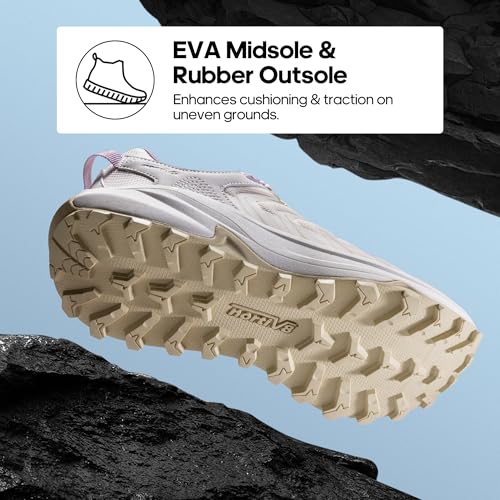 NORTIV 8 Women's Hiking Shoes Lightweight Walking Sneakers with Arch Support Outdoor Work Camping Tennis Workout Cross Training Echo,Size 7.5,Beige,NWUMHI2501