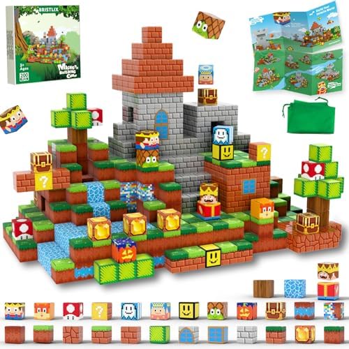 200 PCS 0.8in Magnetic Building Blocks - Castle Themed Magnet Toys for Kids 3+, Multicolor STEM Learning Toys (School/Home), Birthday for Boys & Girls, Safe Magnetic Cubes