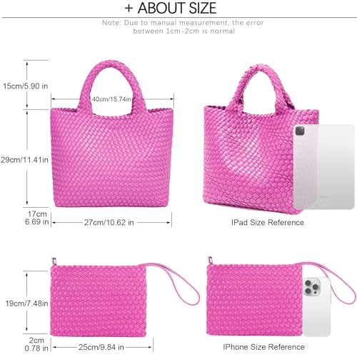 Image of JINMANXUE Fashion Woven Bag Shopper Bag Travel Handbags and Purses Women Tote Bag Large Capacity Shoulder Bags