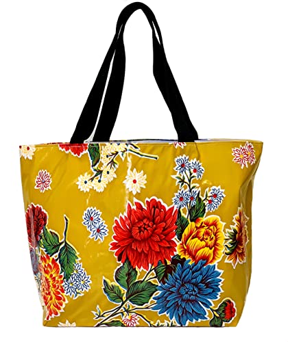 Alux Tote Bag for Woman and Men - Mums The Word Tote Bag for Work, Gym, Class, Beach - Light, Foldable, Easy To Clean Waterproof Tote