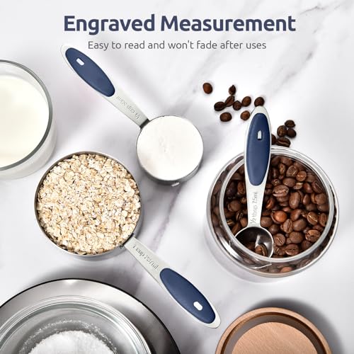 Image of U-Taste Measuring Cups Spoons Set, 18 /8 Stainless Steel, 12Pc /Midnight Blue