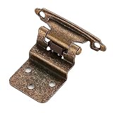 Ravinte 10 Packs 5 Pairs 3/8' Inset Antique Brass Cabinet Hinge,Self Closing Hinges for Kitchen/Bathroom/Furniture Cabinets & Doors,Decorative Cabinet Hardware Kitchen Cabinet Hinge with Door Bumper