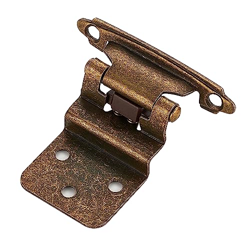 Image of Ravinte 60 Packs 30 Pair 3 /8 inch Inset Antique Brass Cabinet Self Closing Hinges for Kitchen /Bathroom /Furniture Cabinets & Doors,Decorative Cupboard Hardware with Door Bumper