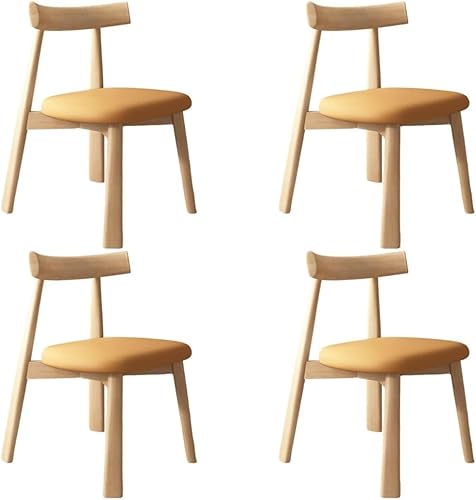 Miniatura 29 de YVYKFZD Sillas de comedor de madera maciza, sillas de cocina de mediados de siglo, silla de comedor sin brazos, silla tapizada de cuero, para Negro