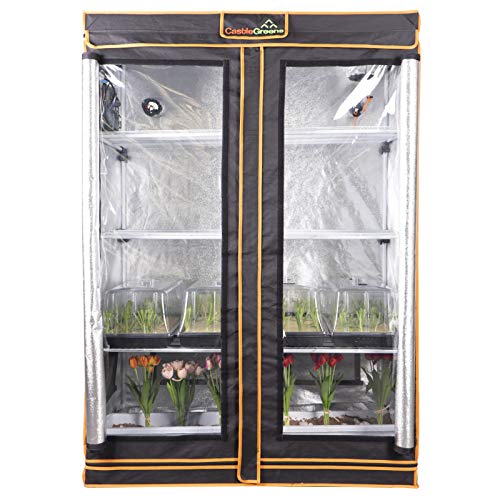 CastleGreens 48 x24 x72  Multi-Storey Grow Tent, Extra-Large Observation windows, Heavy-Duty 600D Mylar Plant Tent, Waterproof Growing Tents, Fit in Indoor Planting, Hydroponics, 4-Layers of seedlings