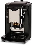 FABER COFFEE MACHINES | Modèle avec emplacement à encastrer en acier inoxydable | Machine à café de 44 mm | Couleur bourgogne en plastique noir | Presse à dosettes en laiton (Noir/Noir) - 1