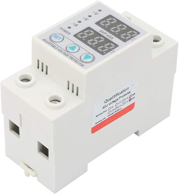 Double LED Display Single Phase Adjustable Voltage Current Protector AC230V 63A