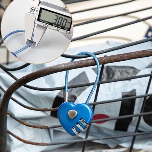 Valentine's Day Heart Style 3 Digit Password Schoolbag Padlock Password Code Padlock Love Password Lock Concentric Lock Combination Lock(Black)