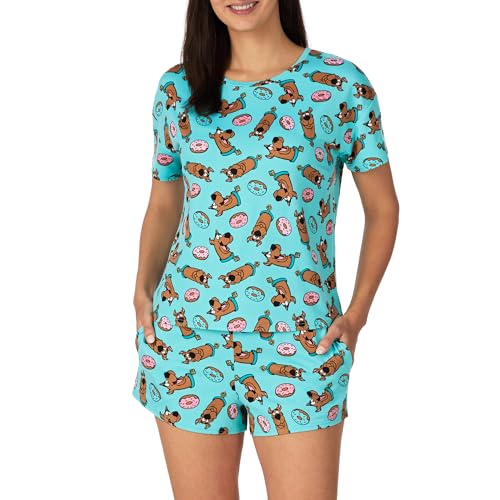 Image of Richard Leeds International Womens 2 Piece Pajama Set - Disney | Hello Kitty | Snoopy - Short Sleeve Top & Shorts Lounge Sets