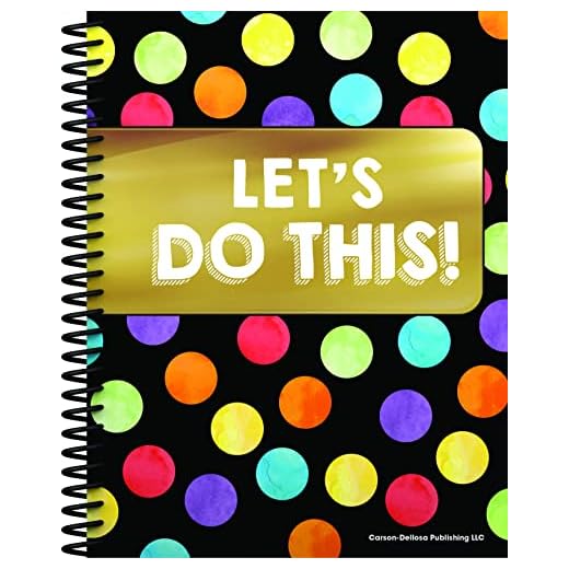 Carson Dellosa Celebrate Learning Teacher Planner, 8" x 11" Undated Teacher Planner With Planner Stickers, Colorful Dot Teacher Planners and Lesson Planner for Classroom Organization