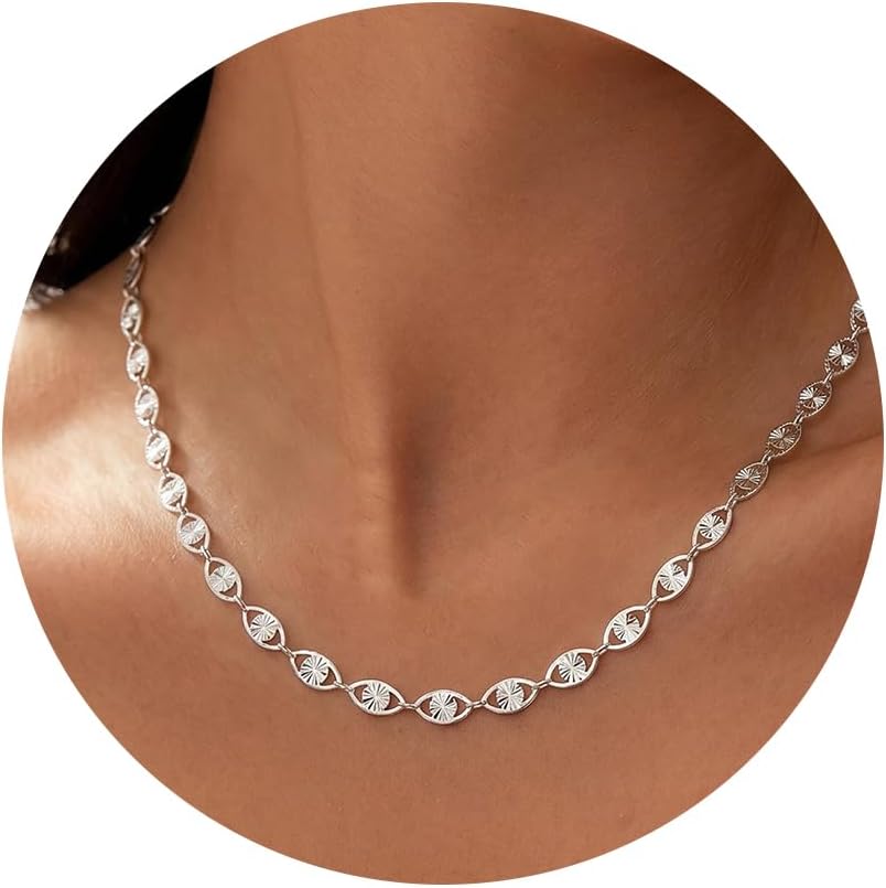925 Sterling Silver Women’s Necklace Chain, Sterling Silver Leaf Necklace, Waterproof-Tarnish Resistant, Jewelry Gift for Women, Available in 16/18/20/22 Inches