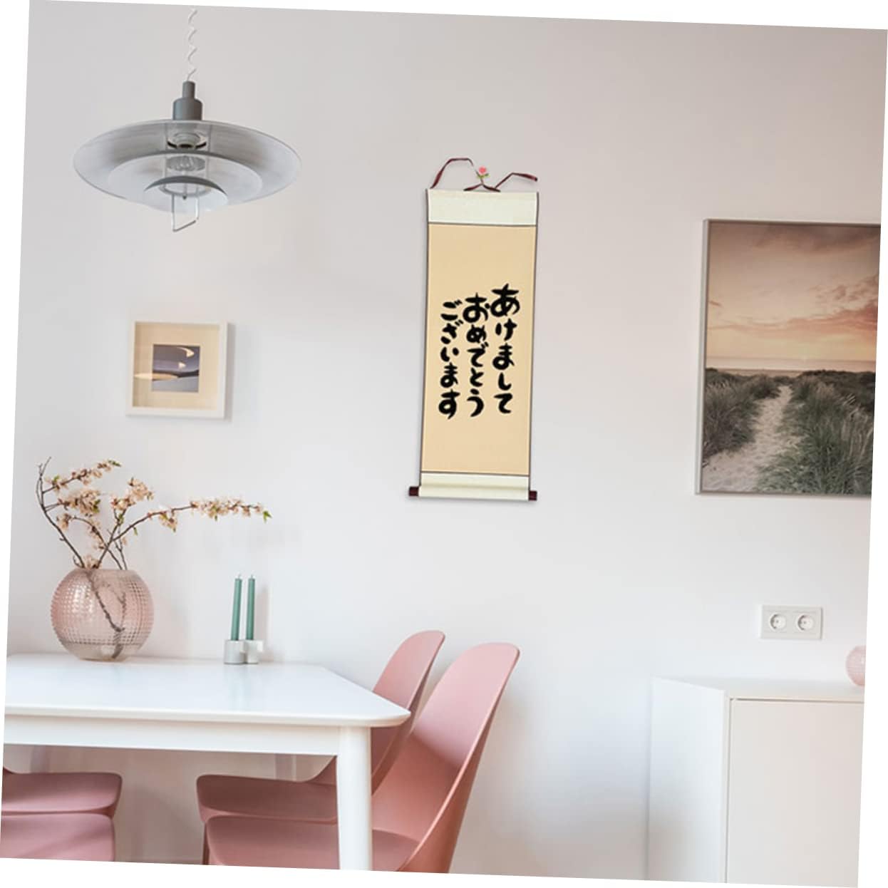 EXCEART Calligraphy Scroll Paper with Wooden Rods 3Pcs Blank Calligraphy Scroll Paper Japanese Water Writing Thick Blank Painting Hanging Rolls