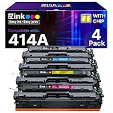 E-Z Ink 414A with Chip Compatible Replacement for HP 414A Toner Cartridges 4 Pack 414X to Use with HP Color Laserjet Pro M454dw M454dn MFP M479dw M479dn M479fdw Enterprise M455dn MFP M480f (BCMY)