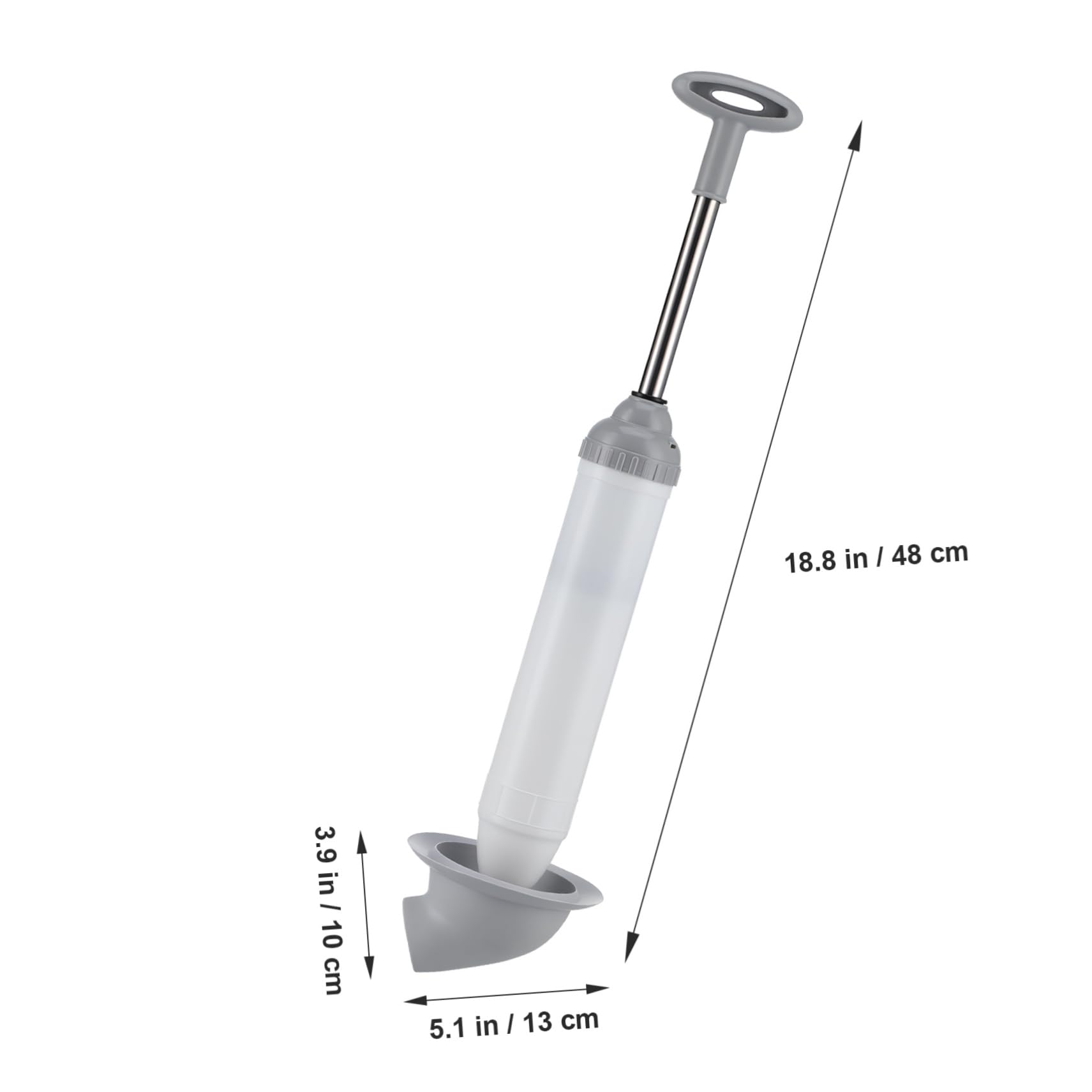 TEHAUX Sturatubi ad Aria Compressa per WC in Acciaio Inossidabile e Pp, ad Alta Pressione, Facile da Usare, per Bagno e Cucina, Vasca e Lavandino
