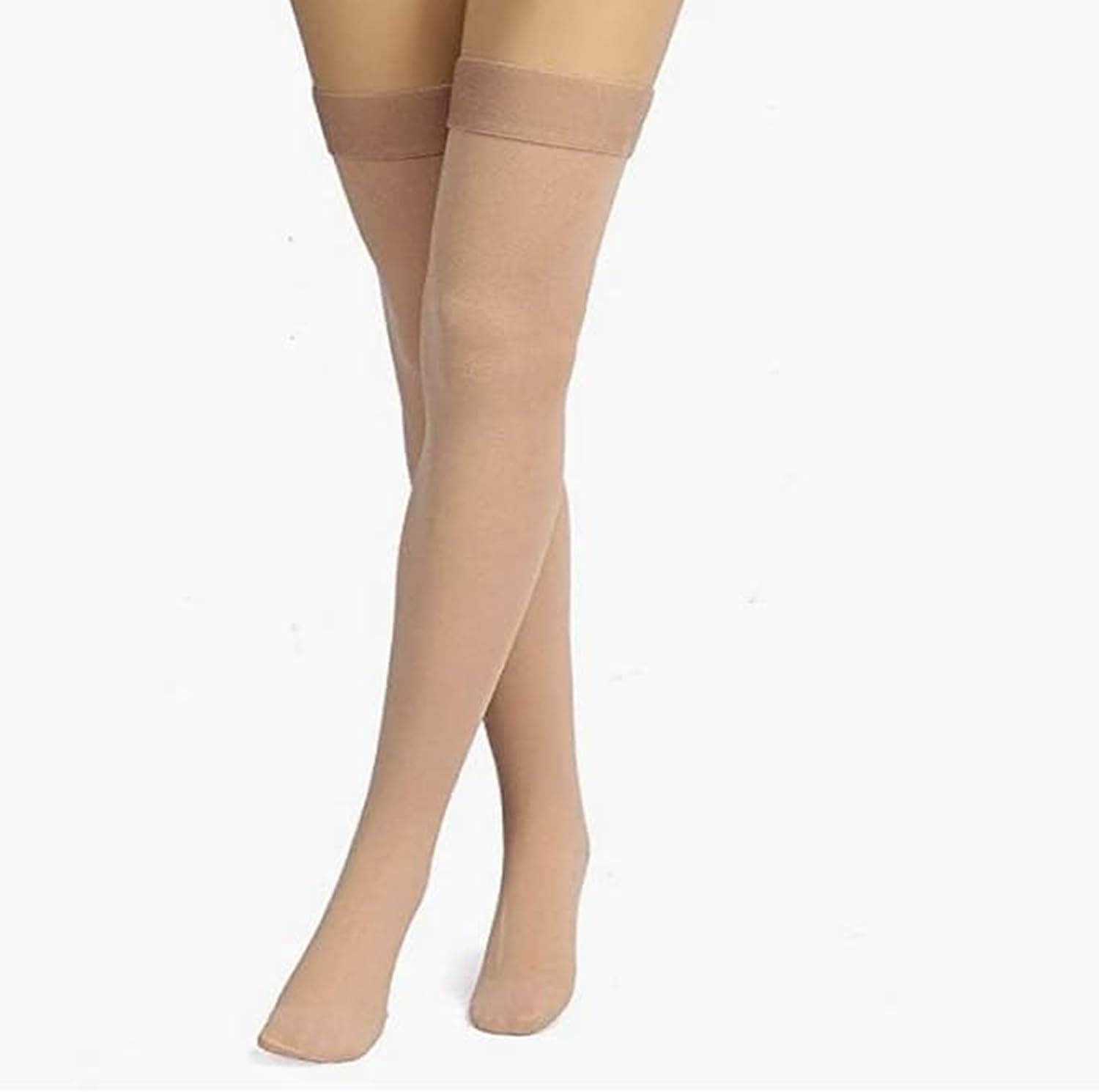 3 Pairs Women's Sheer Tights - Skin Color Free Size Stocking with Reinforced Toes