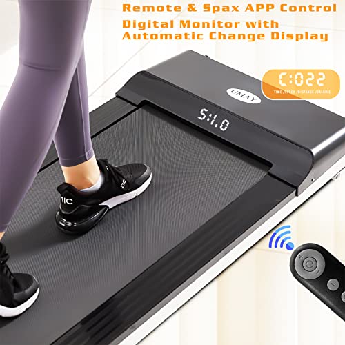Image of Folding Treadmill Foldable Walking Pad Ultra Slim Smart Jogging Running Machine Gym Device with Dual LED Display & Remote Control for Home Office Under Desk