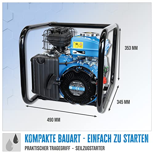 Güde 94503 motorpomp-set GMP 15.22 (4-takt motor, debiet: 15.000 l/u, max. opvoerhoogte: 22 m, benzine-motorpomp), blauw, zwart - Afbeelding 6