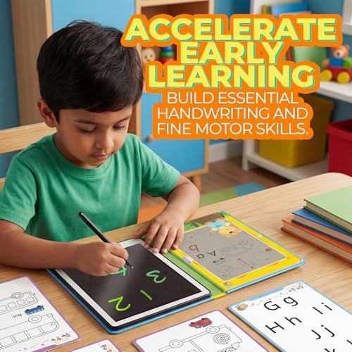 Image of MAYSON 8.5-Inch LCD Writing Tablet for Kids and Toddlers, Reusable Digital Drawing Pad with Stylus Pen, Educational Learning Toy, Handwriting Practice Board with 40 Practice Cards