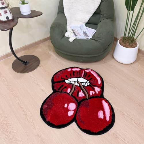Tapete decorativo LAKEA Cherry Red Lips 71x64 cm ovalado miniatura 6