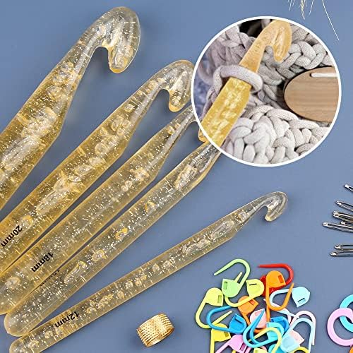 Easusy 61 Pieces Huge Crochet Hook Set, Crochet Hooks Kit with Storage Case, Ergonomic Knitting Needles Weave Yarn Kits DIY Hand Knitting Craft Art Tools for Beginners and Experienced Crochet Lovers