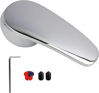 Monomando universal de 40 mm para grifos en plata, con tornillo, apto para agua fría y caliente, para grifos de cocina y baño, recambio de fácil instalación