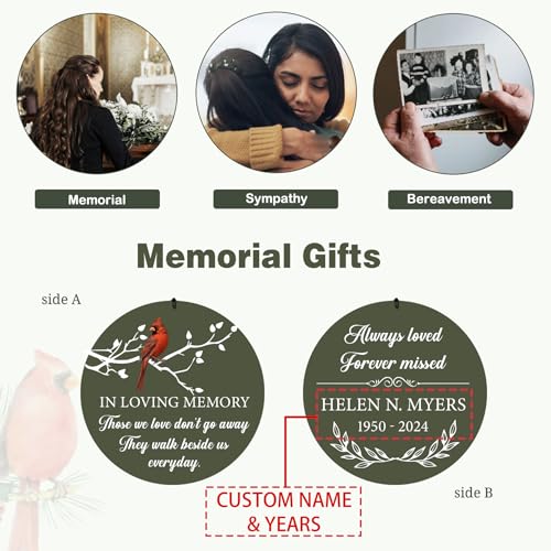 Image of ASTARIN Cardinal Memorial Wind Chimes, 36 inch Personalized Name Sympathy Wind Chime, Windchimes in Memory of Loved One, Bereavement Condolence Gift for Loss Mom Dad Sister Son(Produced in Texas)